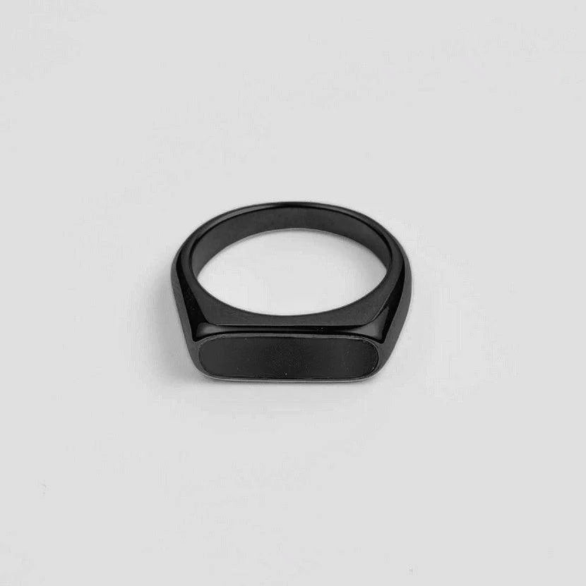 Signet Bar Ring [Black]