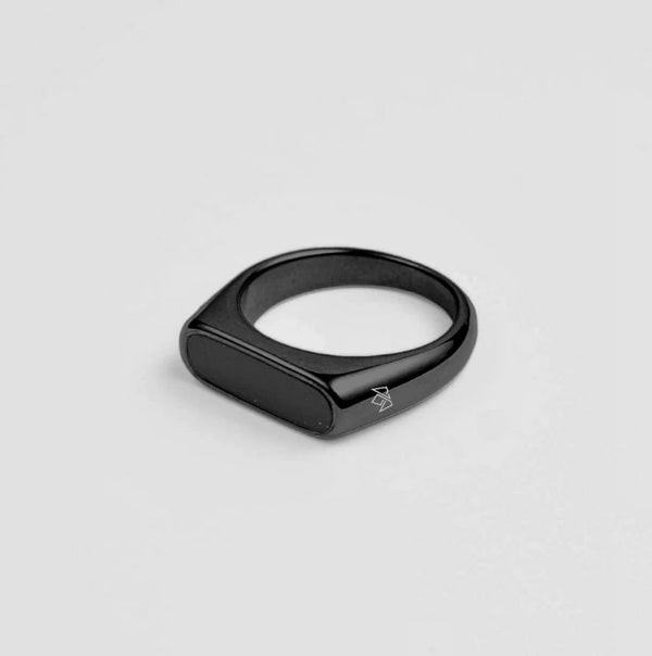 Signet Bar Ring [Black]
